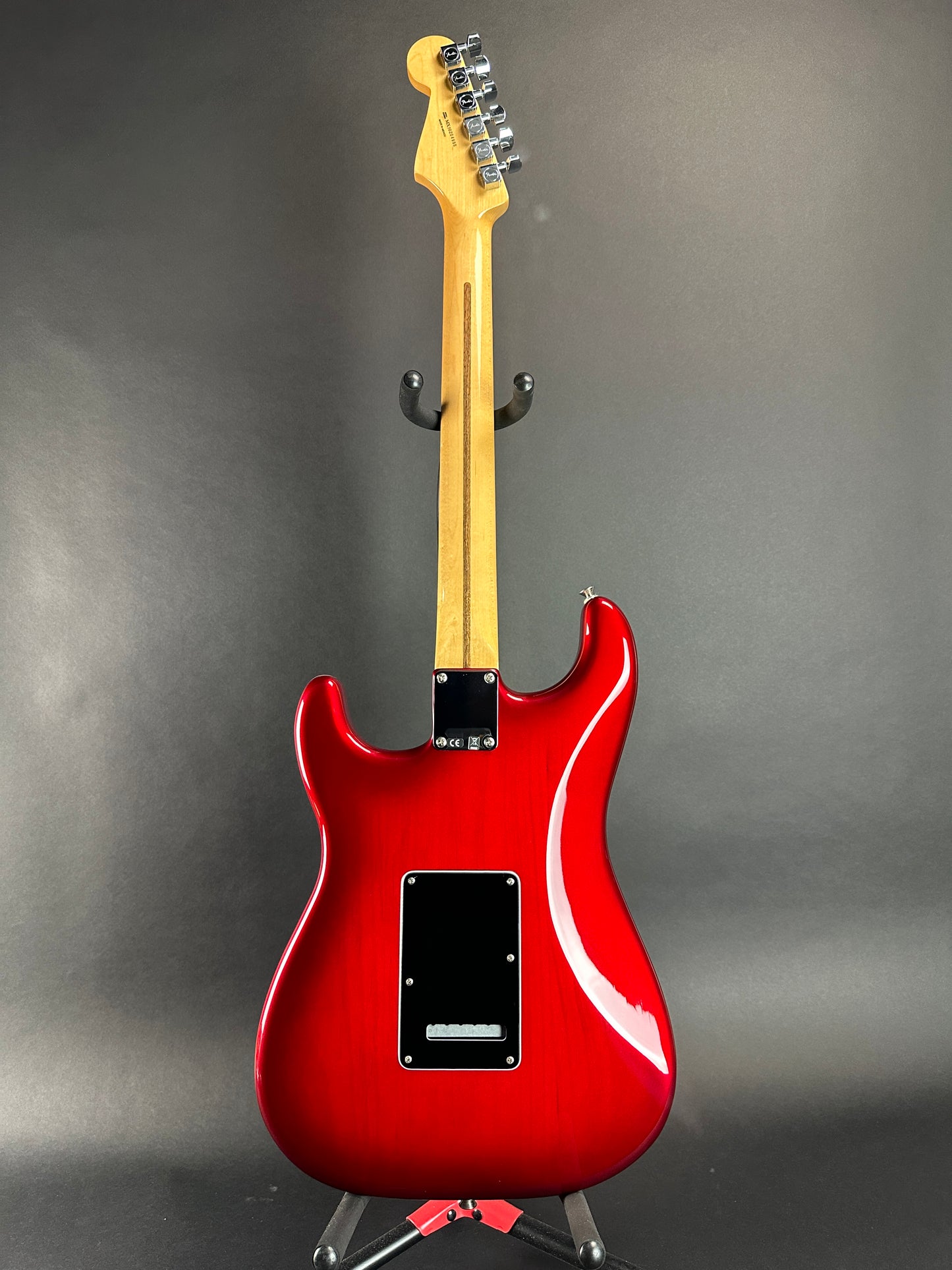 Full back of Used 2011 Fender FSR Standard Strat HSS Candy Red Burst.