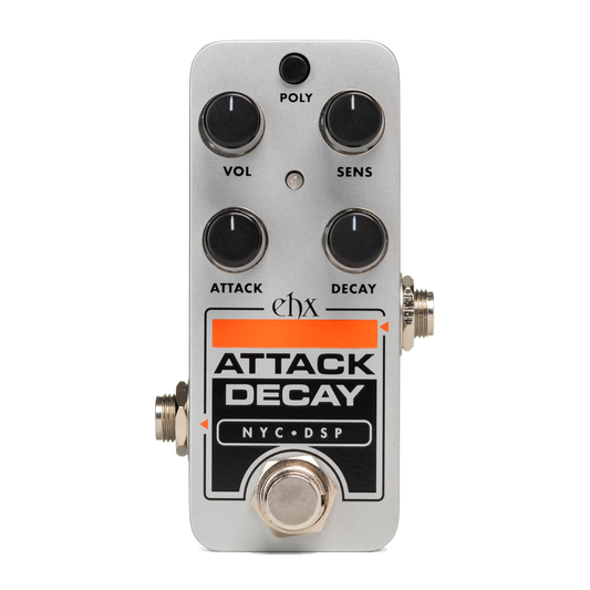 Top down of EHX Electro-Harmonix Pico Attack Decay Tape Reverse Simulator.