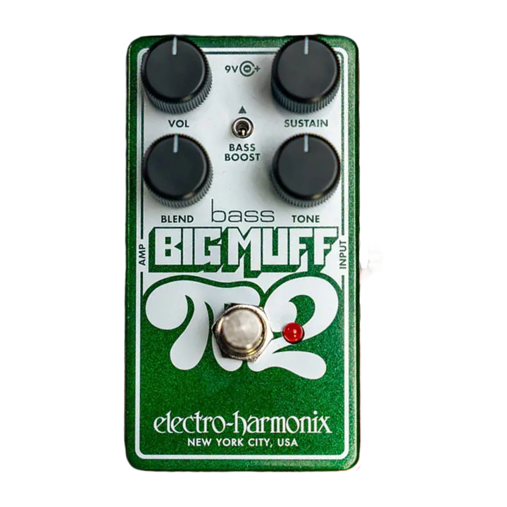 Top down of EHX Nano Bass Big Muff 2.