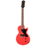 Full frontal of Epiphone Billie Joe Armstrong Les Paul Junior Radiant Red.