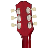 Back of headstock of Epiphone ES-335 Left Handed Cherry.
