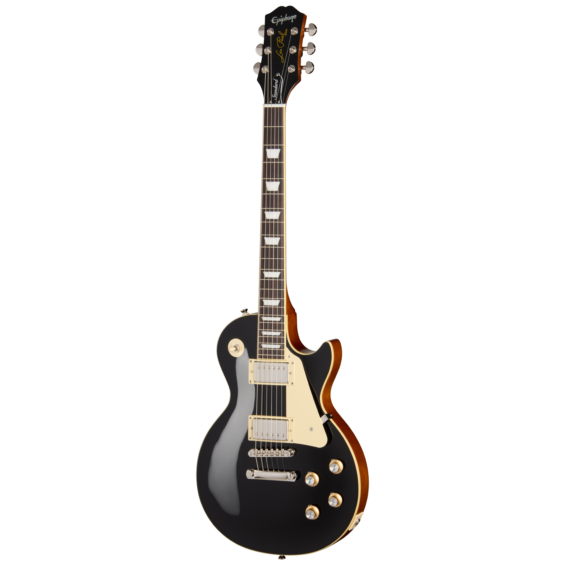 Full frontal of Epiphone Les Paul Standard 60s Ebony.