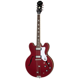 Full frontal of Epiphone Riviera Sparkling Burgundy.