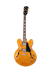 Full front of Gibson USA ES-335 Figured Honey Amber w/case