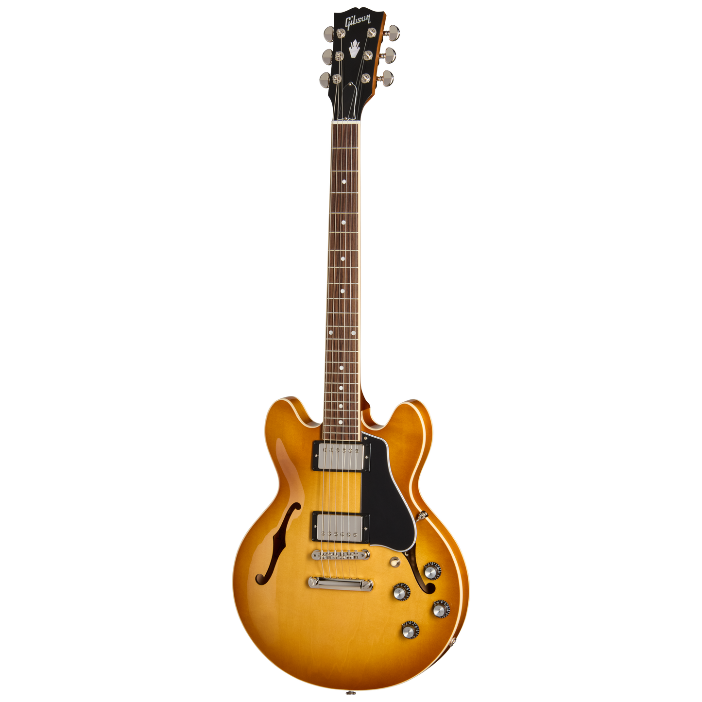 Full frontal of Gibson USA ES 339 Honeyburst.