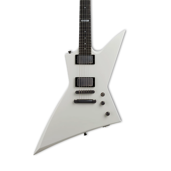 Front of ESP E-II EX Neck Thru Snow White.