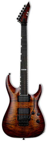 Full frontal of ESP E-II Horizon FR-II Tiger Eye Sunburst.