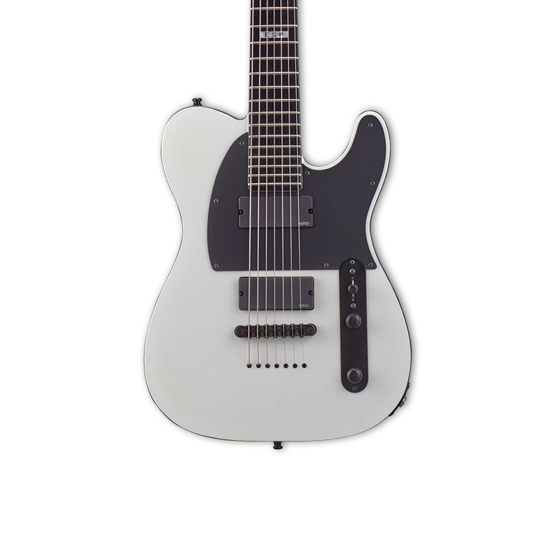 Front of ESP E-II TB-7 Baritone Snow White.
