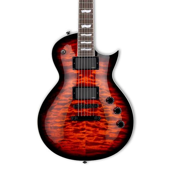 Front of ESP LTD EC-400 QM Vintage Burst.