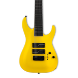 Front of ESP LTD Stephen Carpenter SC-608 Baritone Yellow.