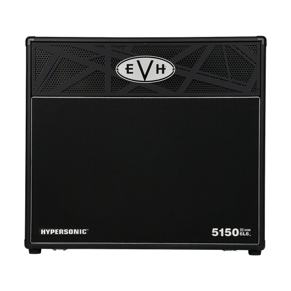 Front of EVH 5150 III Hypersonic 6L6 2x12 Combo Black.