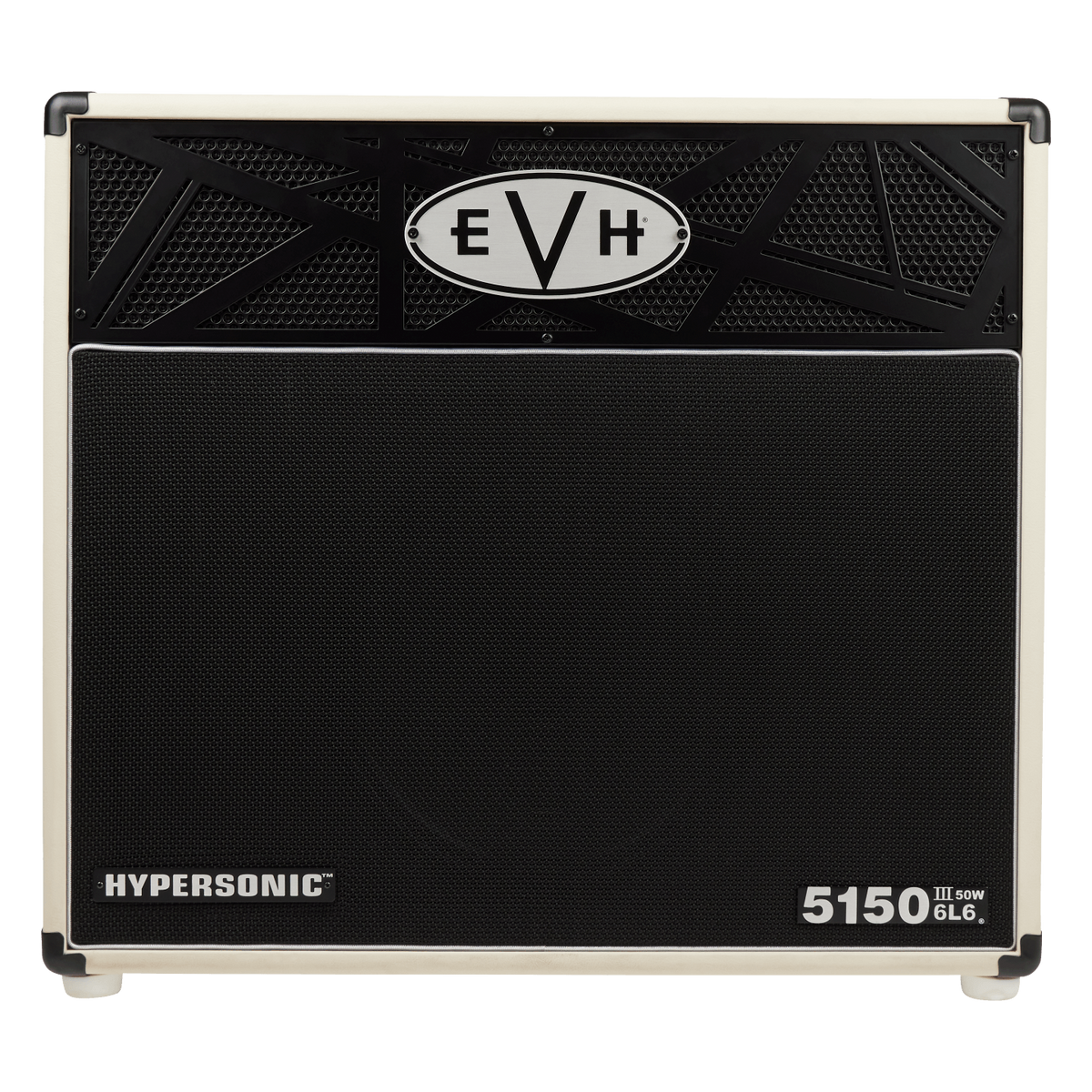 Front of EVH 5150III  Hypersonic 6L6 Ivory 1x12 Combo Amp.