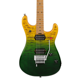 Front of EVH 5150 Series Deluxe QM Baked Maple Limeade Zest.