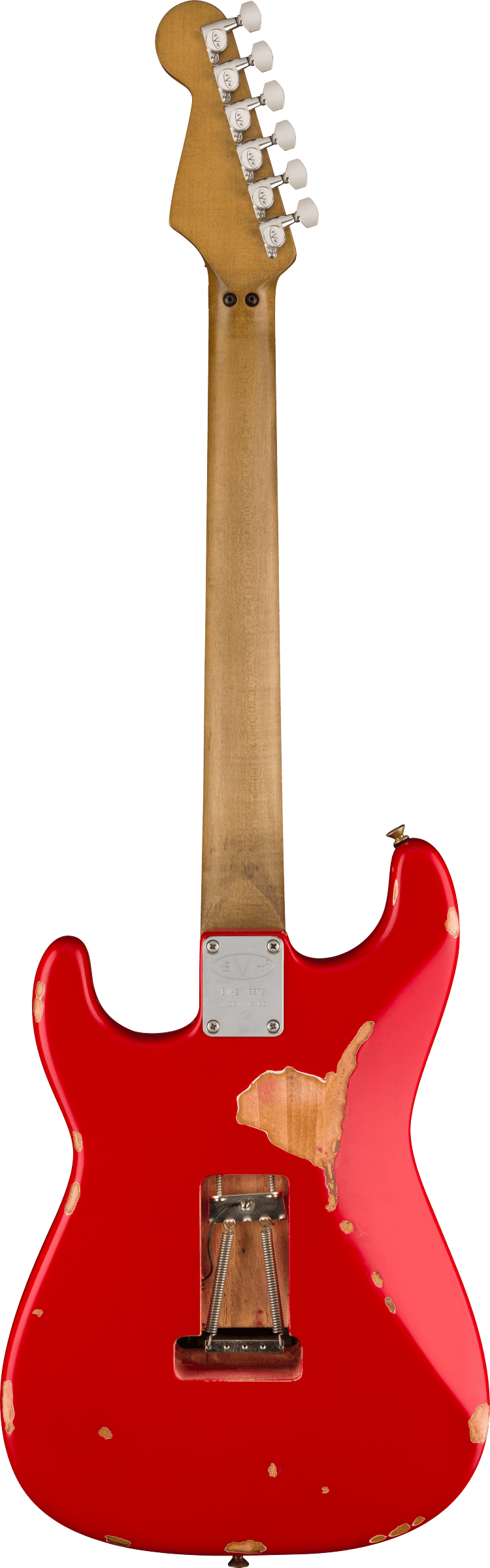 Back of EVH FRANKIE RELIC RED.