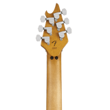 Back of headstock of EVH Limited Edition Wolfgang Special Striped Series Ebony Distressed Ivory.