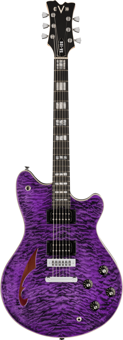 Full frontal of EVH SA126 Special QM Trans Purple Ebony.
