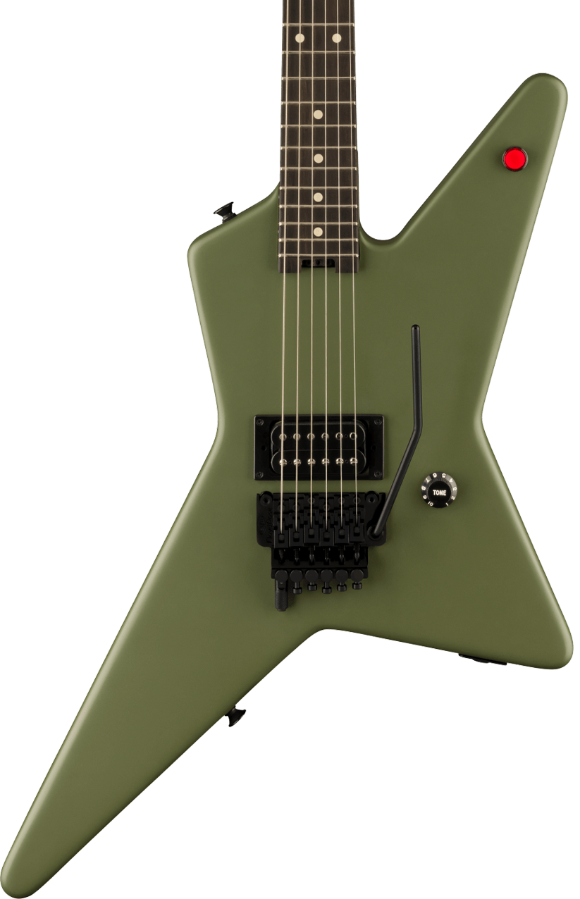Front of EVH Limited Edition Star Matte Army Drab.