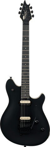 Full frontal of EVH Wolfgang Special Baked Maple Stealth Black.