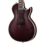 Front of Epiphone Prophecy Les Paul Crimson Fog Satin.