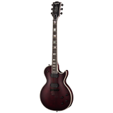 Full frontal of Epiphone Prophecy Les Paul Crimson Fog Satin.