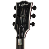 Headstock of Epiphone Prophecy SG Crimson Fog Satin.