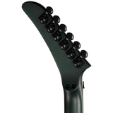 Back of headstock of Epiphone Prophecy Victory FR Aqua Smoke Satin.