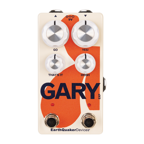 Top down of Earthquaker Devices Gary Automatic Pulse Width Modulation Fuzz and Dynamic Natural Overdrive.