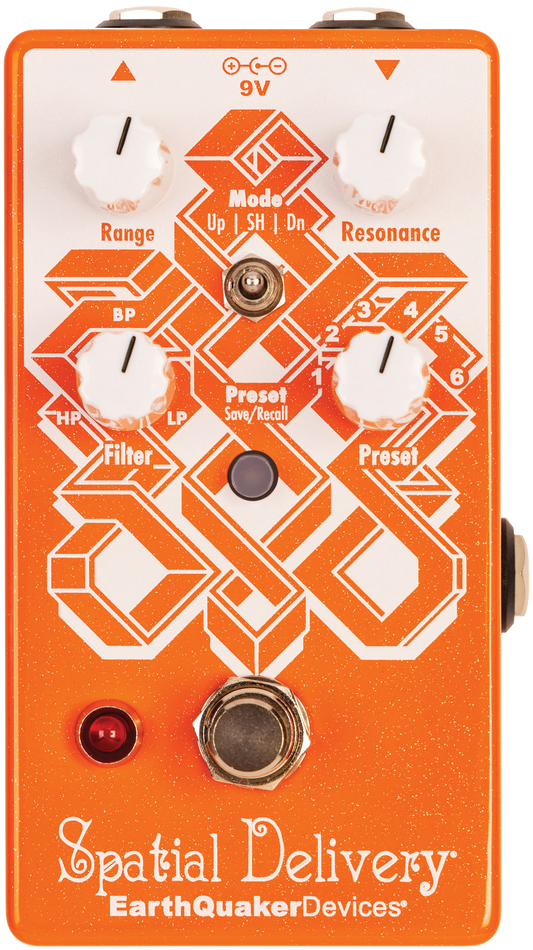 Top down of Earthquaker Devices Spatial Delivery V3 Envelope Filter w/ Sample & Hold.