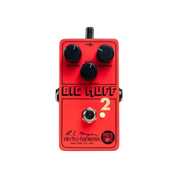 Top down of EHX Big Muff Pi 2 Fuzz Pedal.