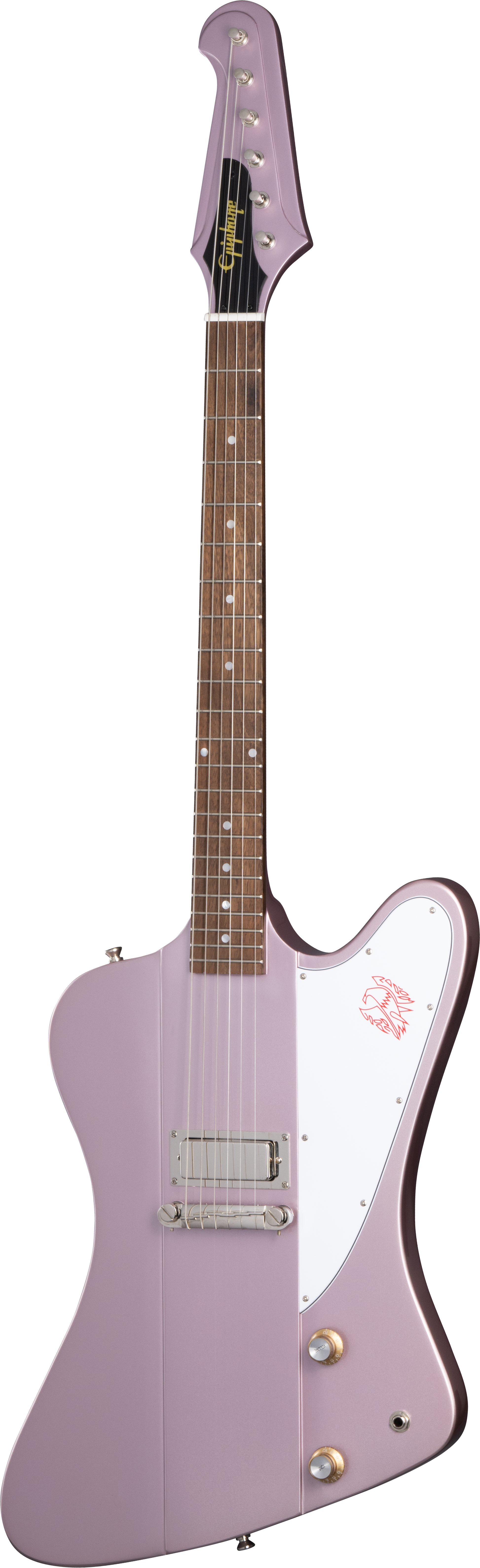 Full frontal of Epiphone 1963 Firebird I Heather Poly.