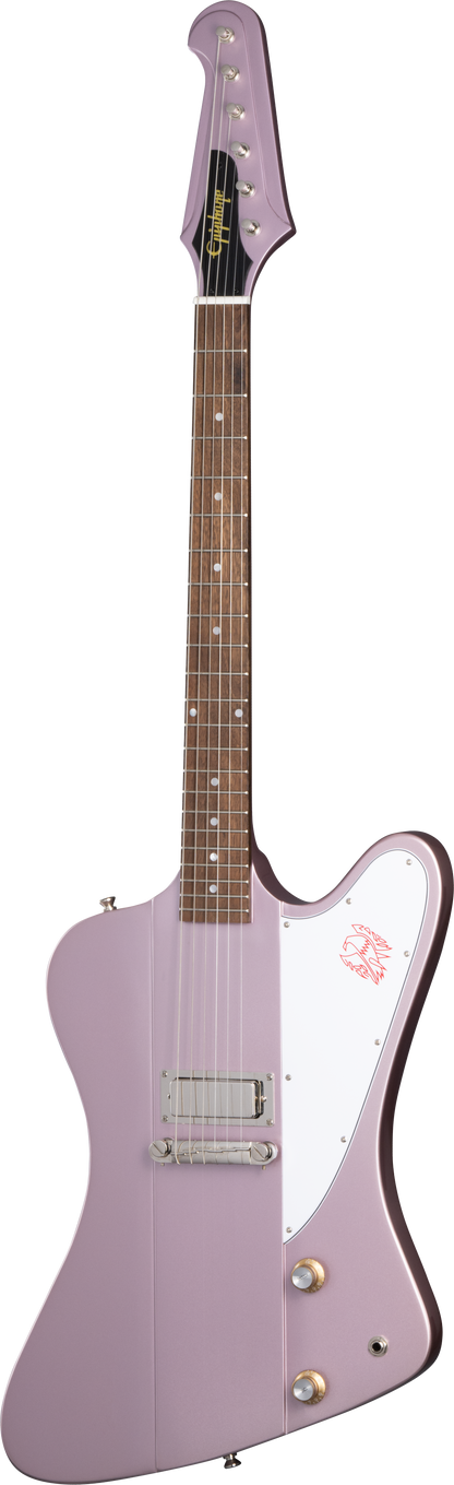 Full frontal of Epiphone 1963 Firebird I Heather Poly.