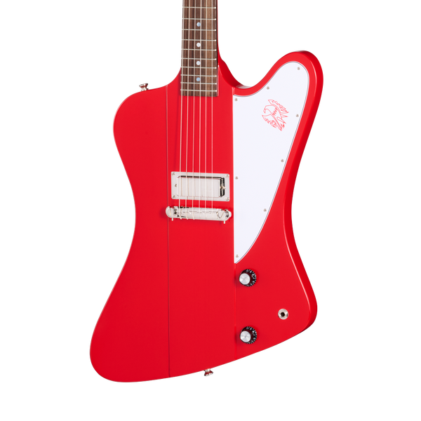Front of Epiphone 1963 Firebird I Reissue Cardinal Red.