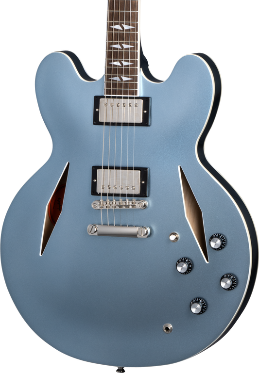 Front of Epiphone Dave Grohl DG-335 Pelham Blue.