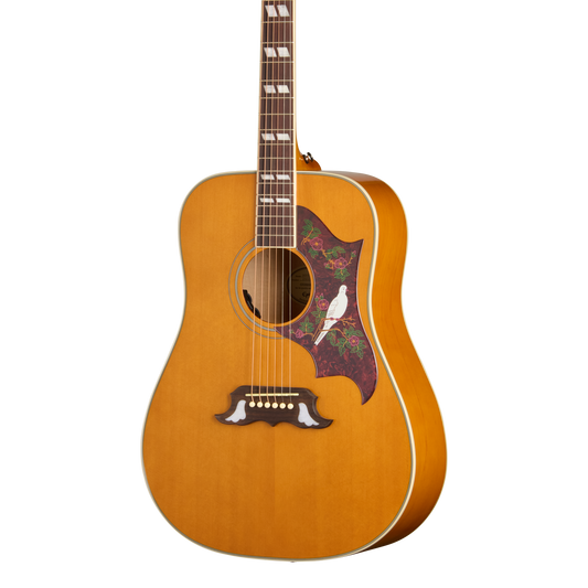 Front of Epiphone Dove Studio Natural.