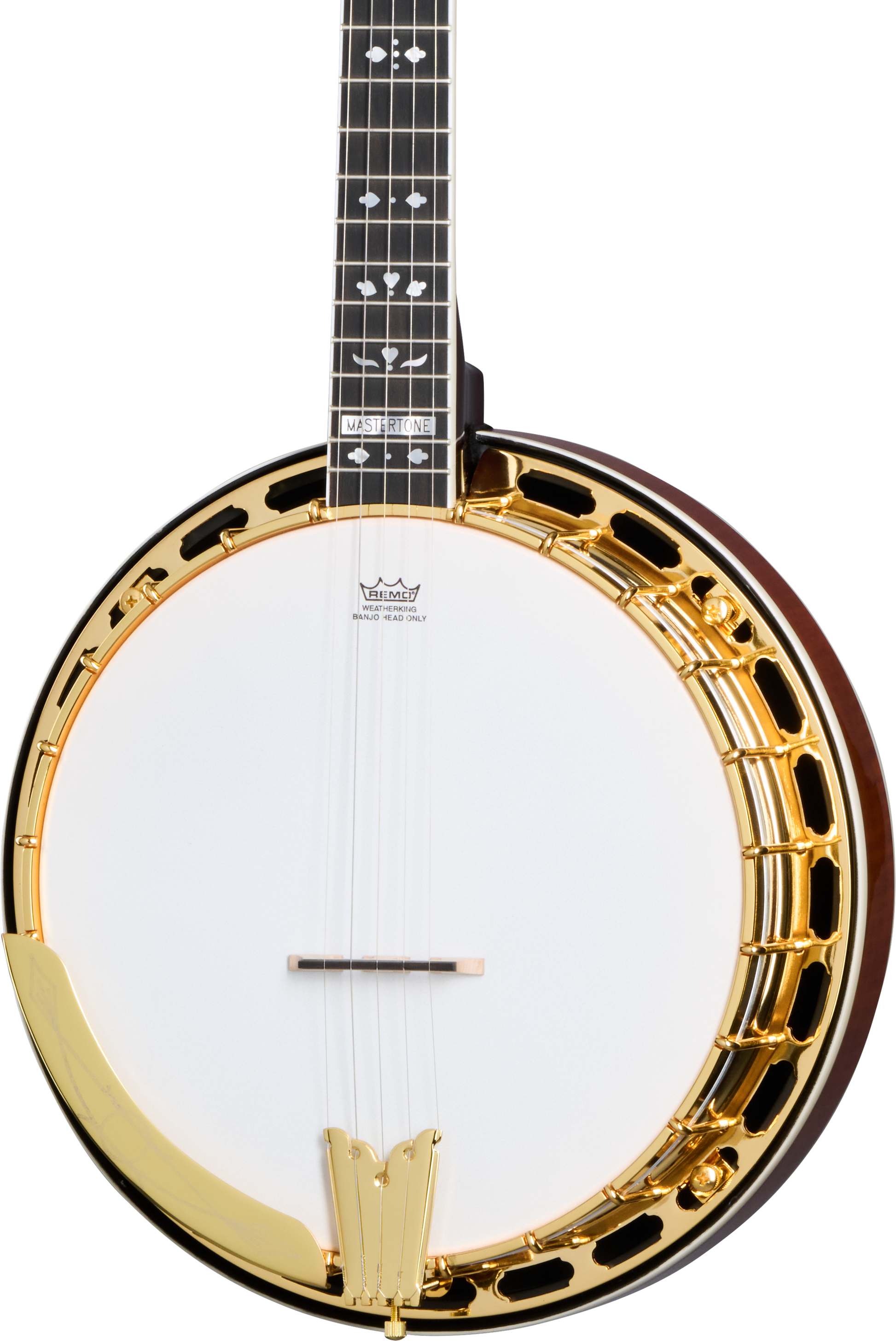 Front of Epiphone Earl Scruggs Golden Deluxe Banjo Natural.