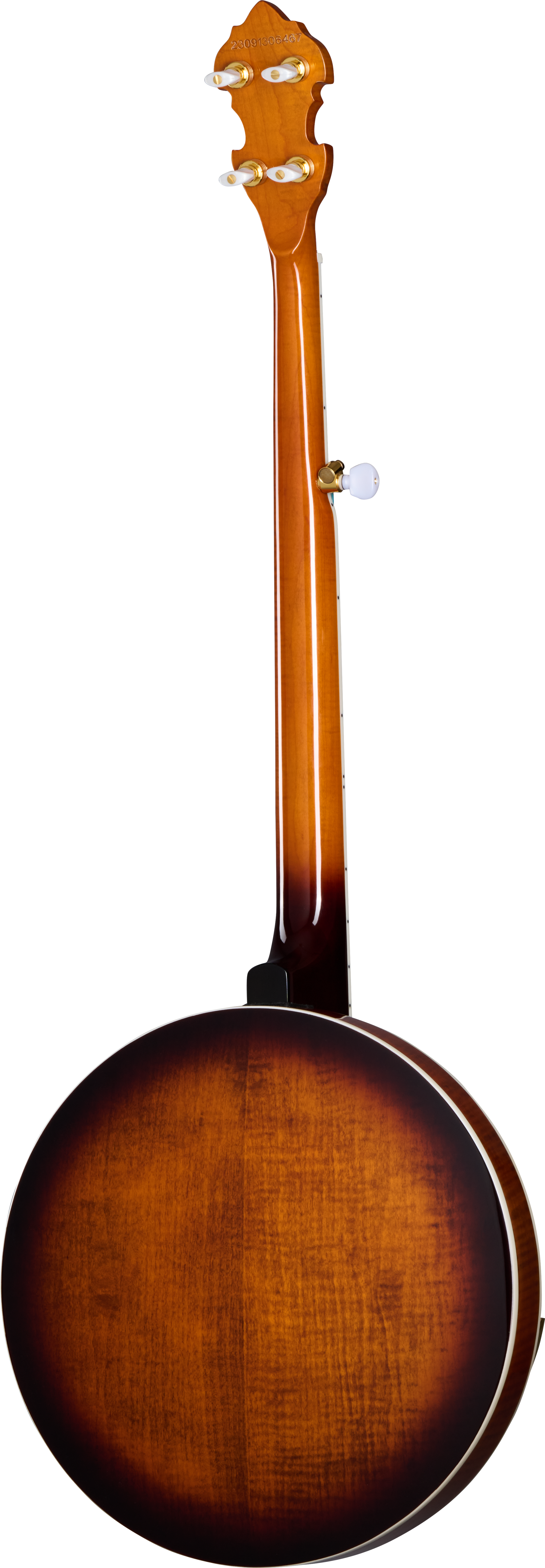 Back of Epiphone Earl Scruggs Golden Deluxe Banjo Natural.