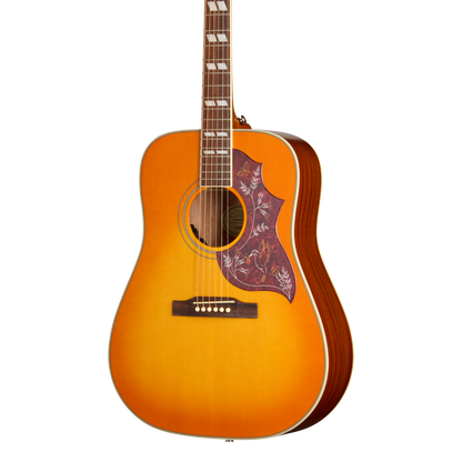 Front of Epiphone Hummingbird Studio Heritage Cherry Sunburst.