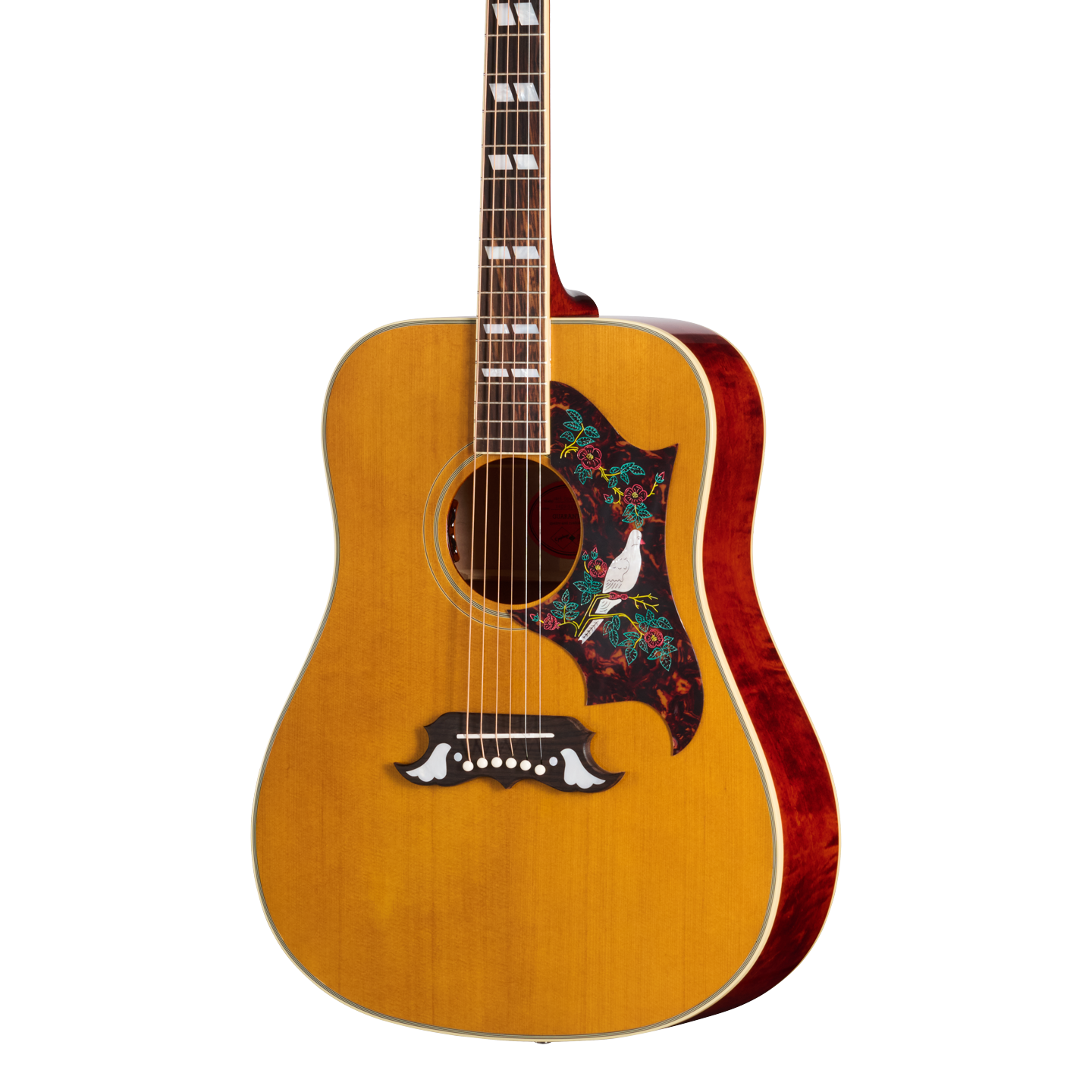 Front of Epiphone Inspired by Gibson Custom 1963 Dove Reissue Natural.