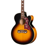 Front of Epiphone J 200 Studio EC Vintage Sunburst.