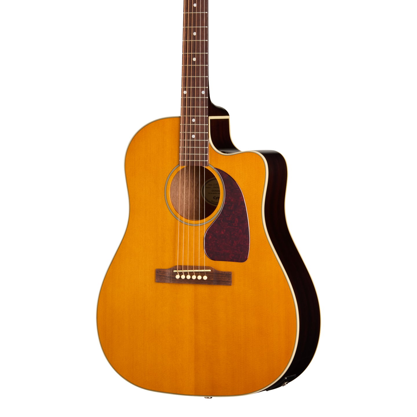 Front of Epiphone J 45 Studio EC Natural.