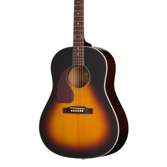 Front of Epiphone J 45 Studio LH Vintage Sunburst.