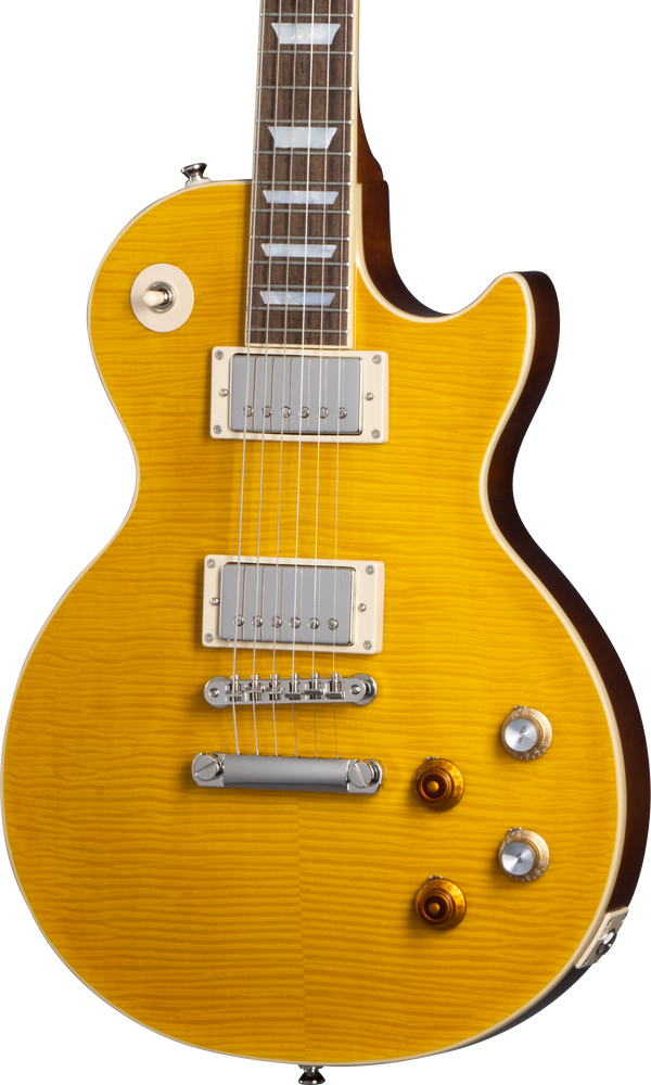 Front of Epiphone Kirk Hammett Greeny 1959 Les Paul Standard Aged Gloss.