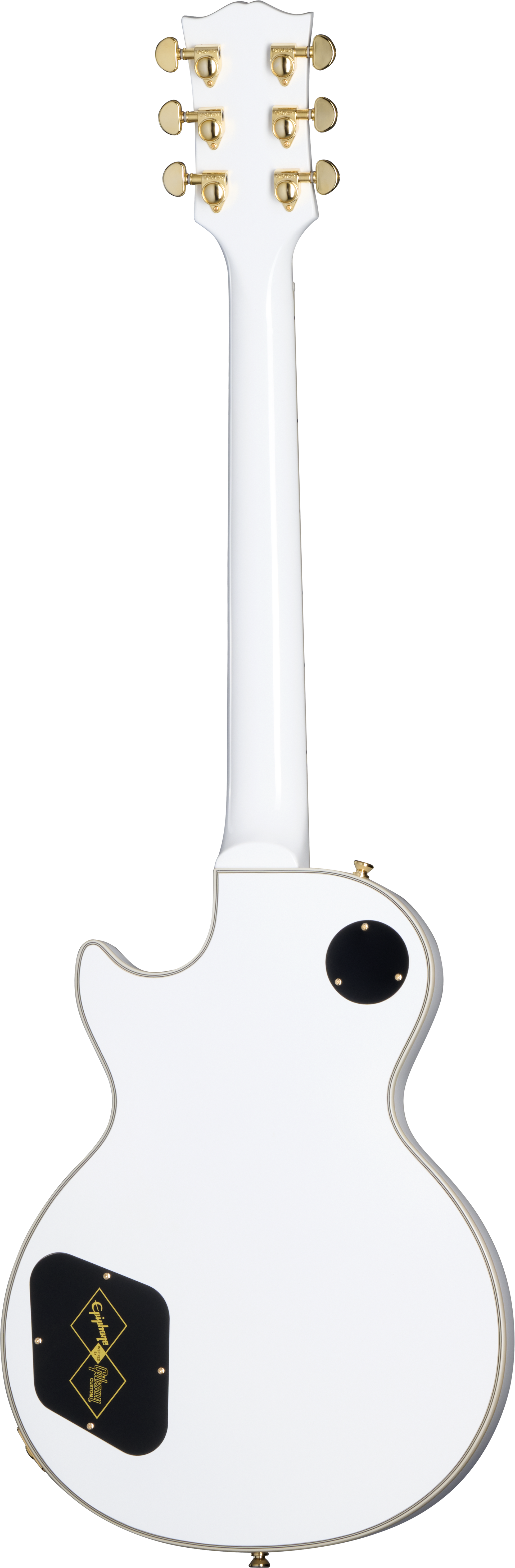 Back of Epiphone Les Paul Custom Alpine White.