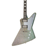 Front of Epiphone Lzzy Hale Explorer Custom Black Diamond Holographic Sparkle.