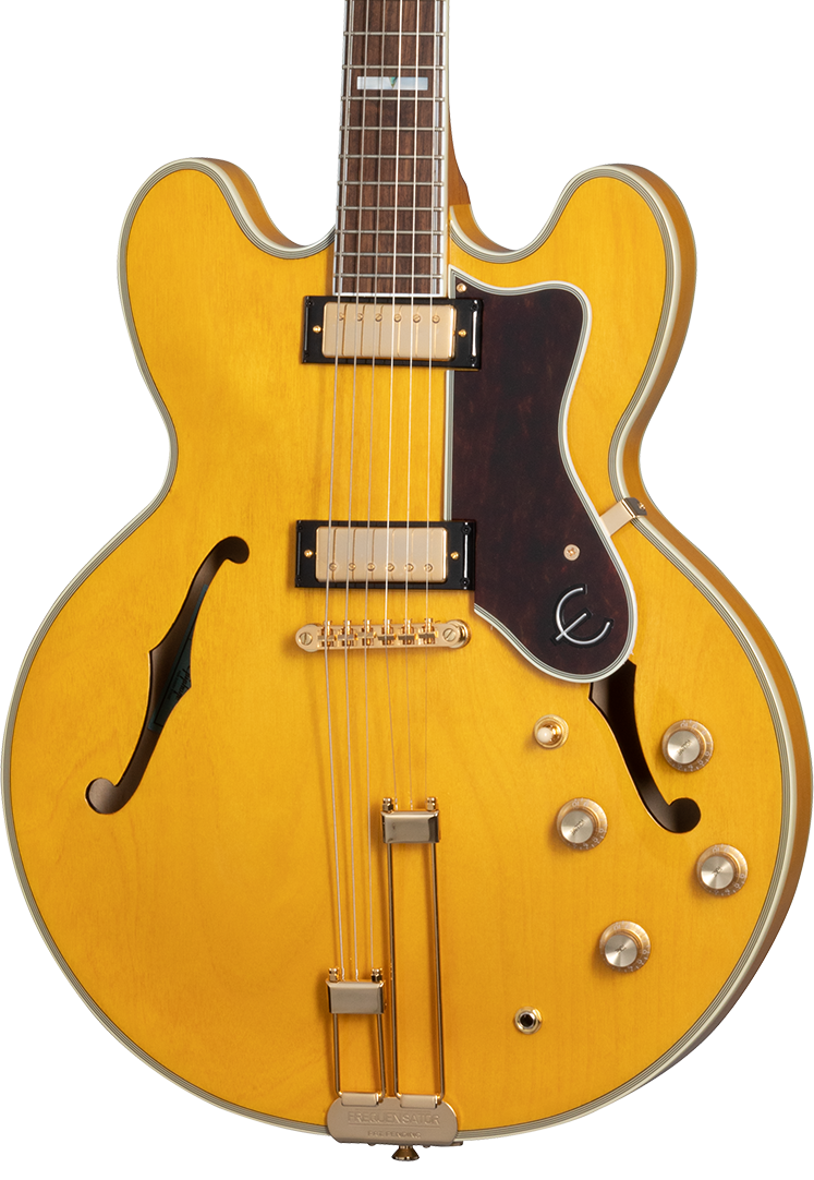 Front of Epiphone Sheraton Natural.