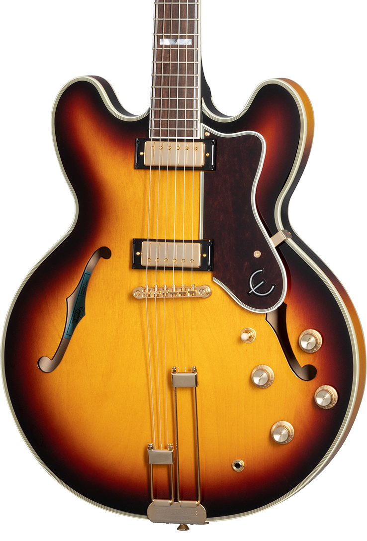 Front of Epiphone Sheraton Vintage Sunburst.
