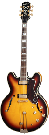 Full frontal of Epiphone Sheraton Vintage Sunburst.