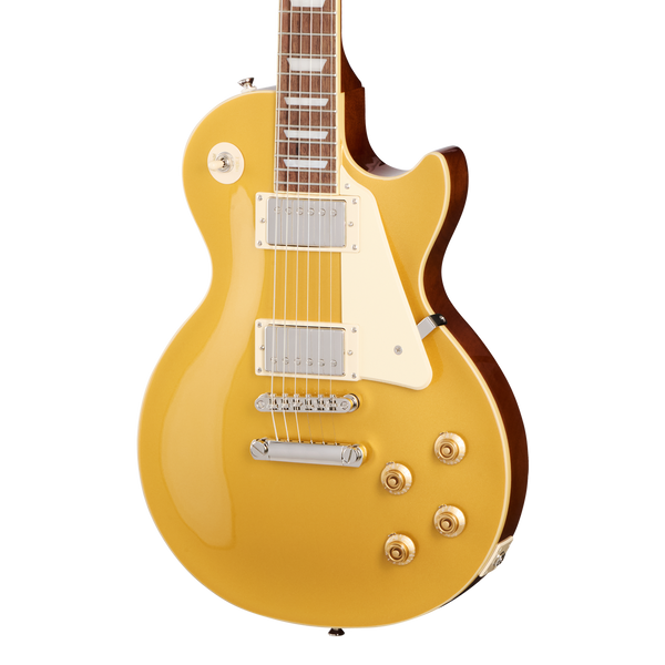 Front of Epiphone Les Paul Standard 50s Goldtop.