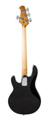 Back of Ernie Ball Music Man Short Scale StingRay Midnight Confetti.