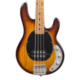 Front of Ernie Ball Music Man Short Scale StingRay Tobacco Burst.